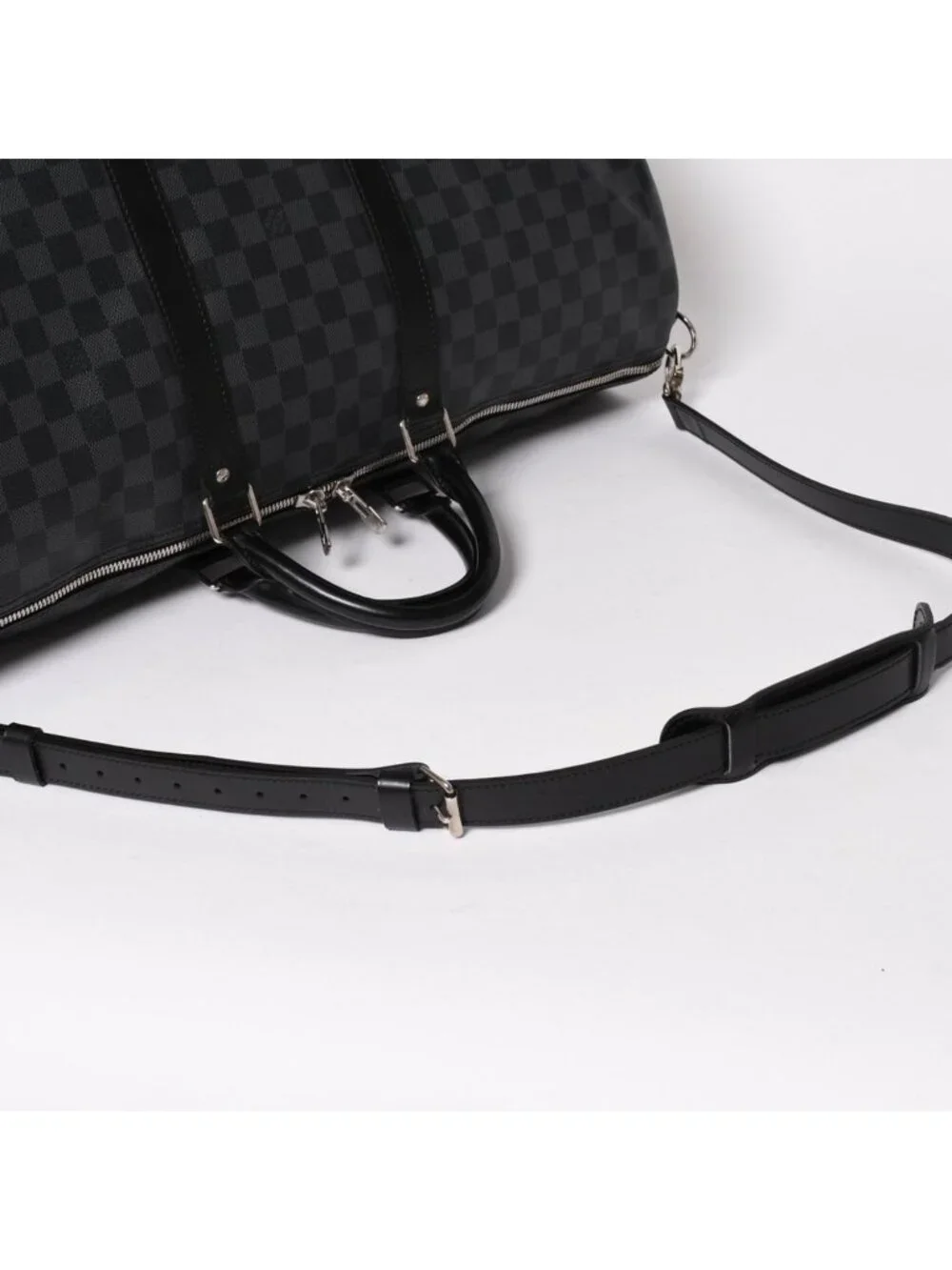 Louis Vuitton Keepall Bandouliere 55 Boston Bag Damier Graphite Black